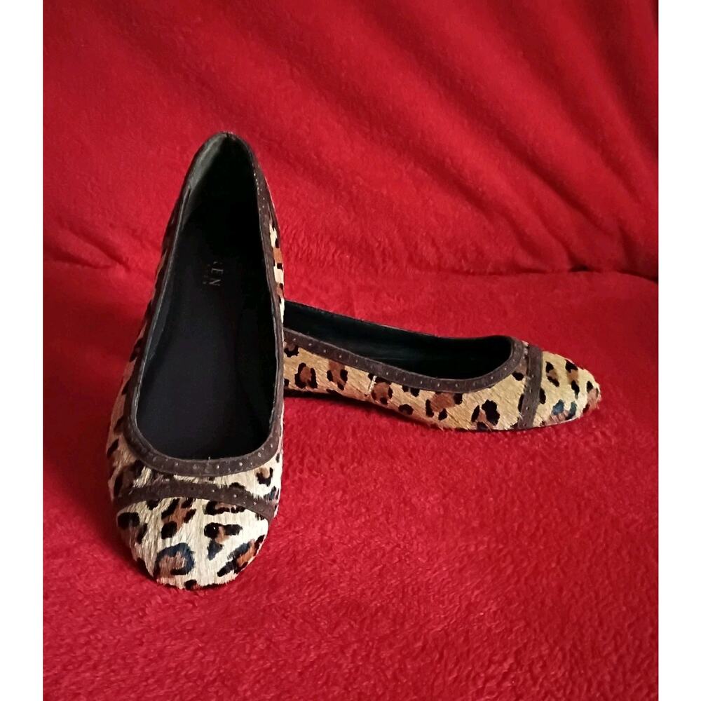 Ralph Lauren Ballet Flats Women 8.5 Leopard Print Cowhide Limited Edition